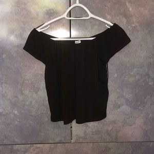 Black off-shoulder top